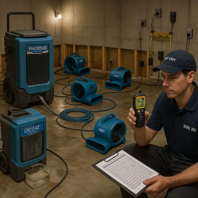 Structural Drying and Dehumidification process in Ault Field, WA